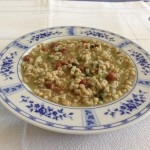 Zuppa di farro con barlotti e spinaci