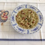 Pearl Barley Barlotti bean soup with spinach
