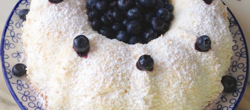 Angel Cake with Blueberries