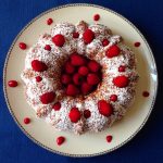 Angel Cake with Raspberries