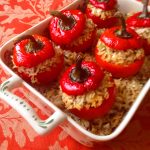 Papacelle peppers with basmati and long grain wild rice