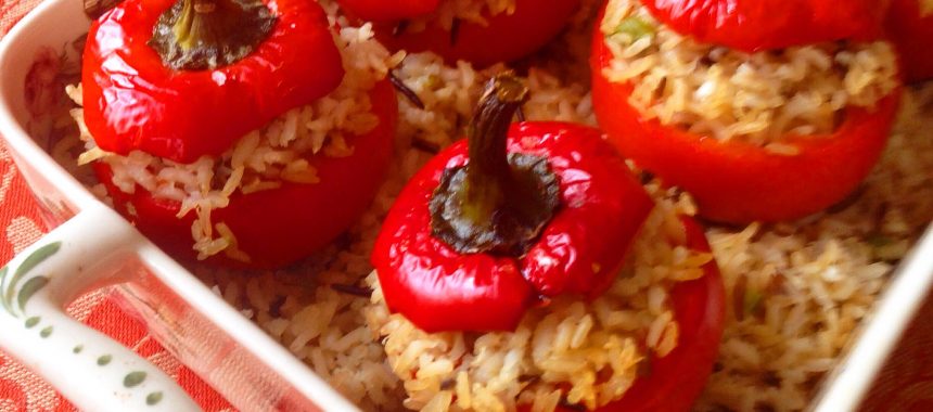 Papacelle Peppers with Basmati and Long Grain wild rice